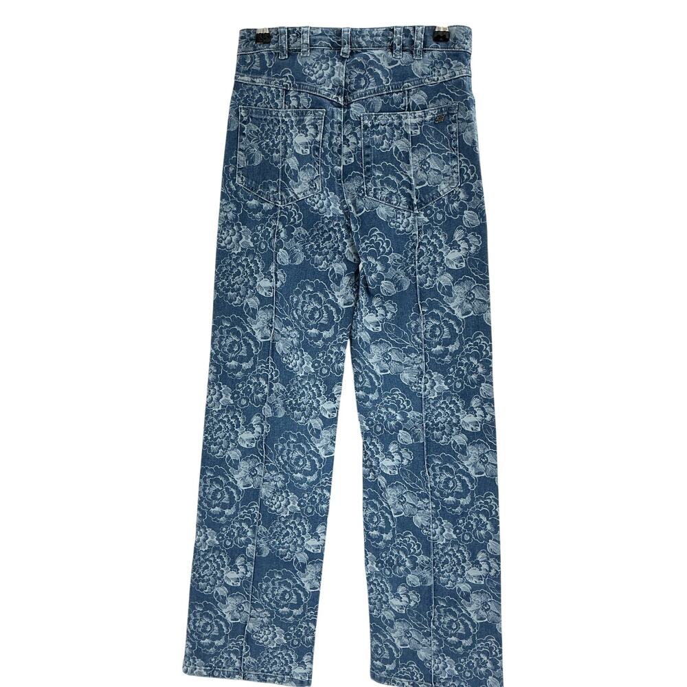 Cinq A Sept Floral Blue Vivian Denim Jeans Size 0 - Picture 3 of 4